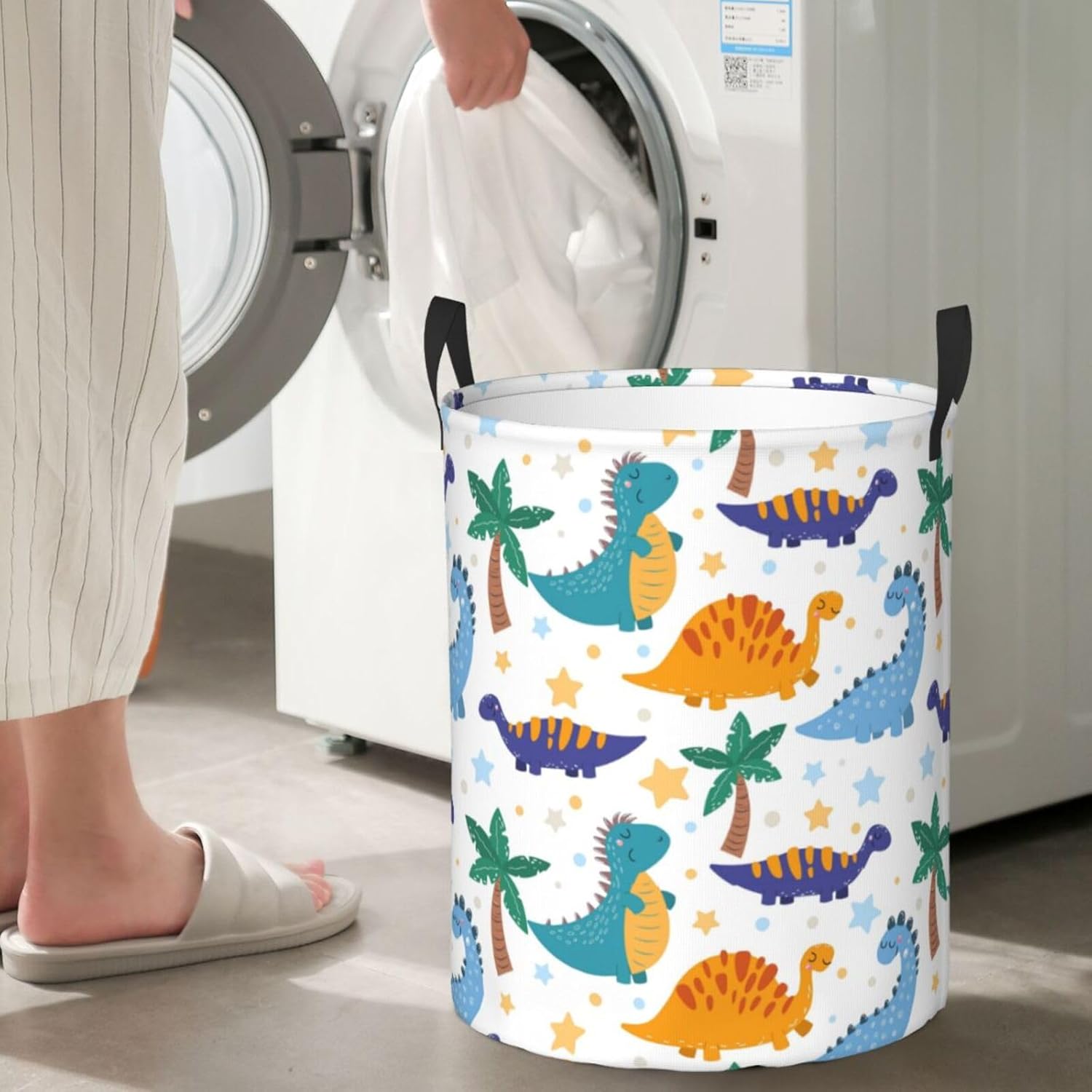 Dinosaur Laundry Hamper for Bedroom Foldable Easy to Carry