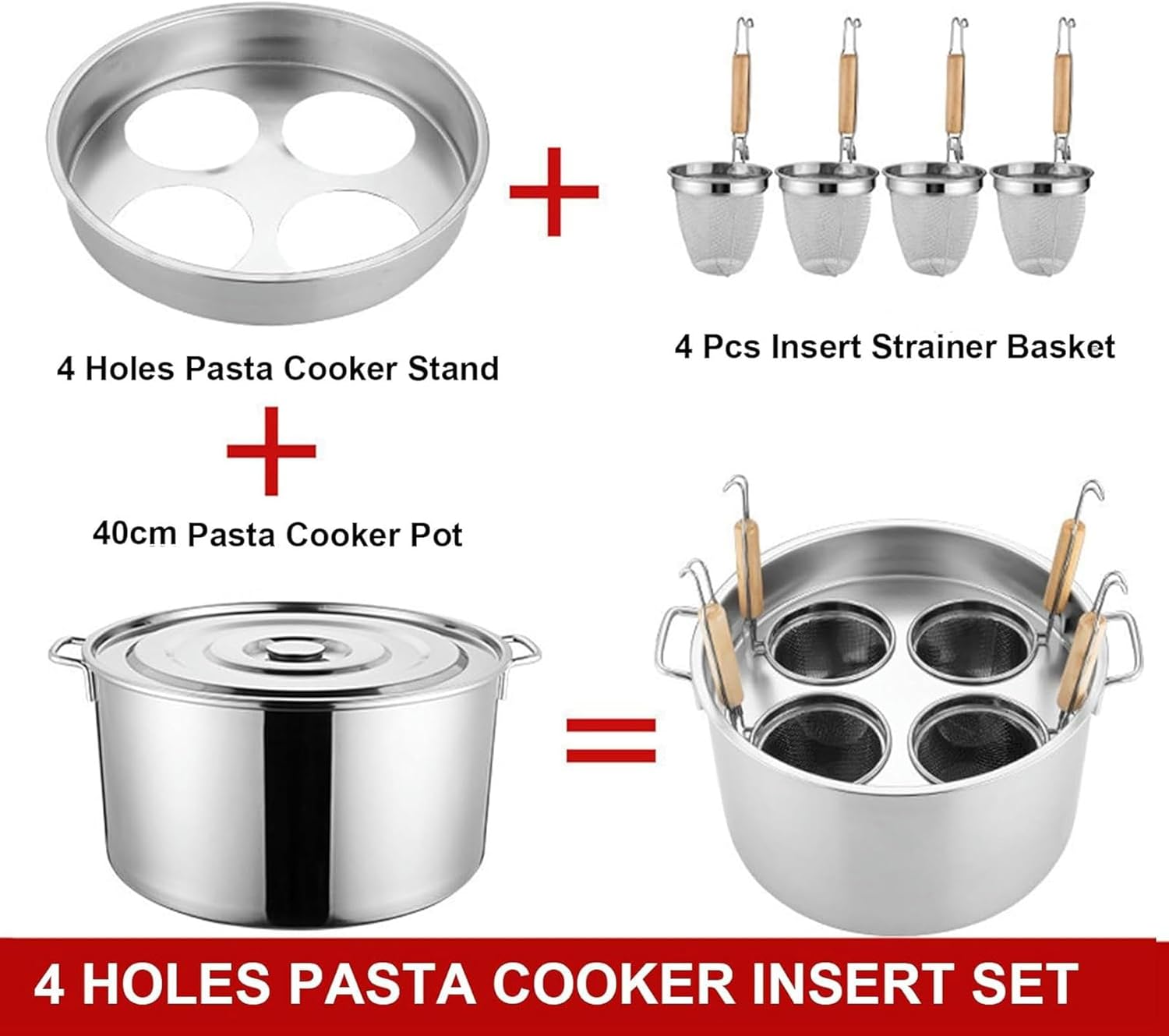 Multi-Pot Set Pasta Cooker 4 Holes