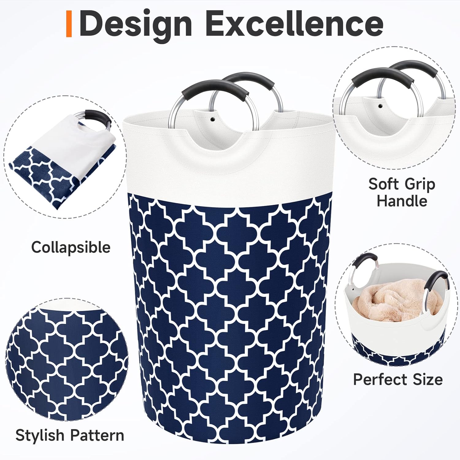 Fabspace Large Capacity Laundry Basket with Handles and Waterproof Lining