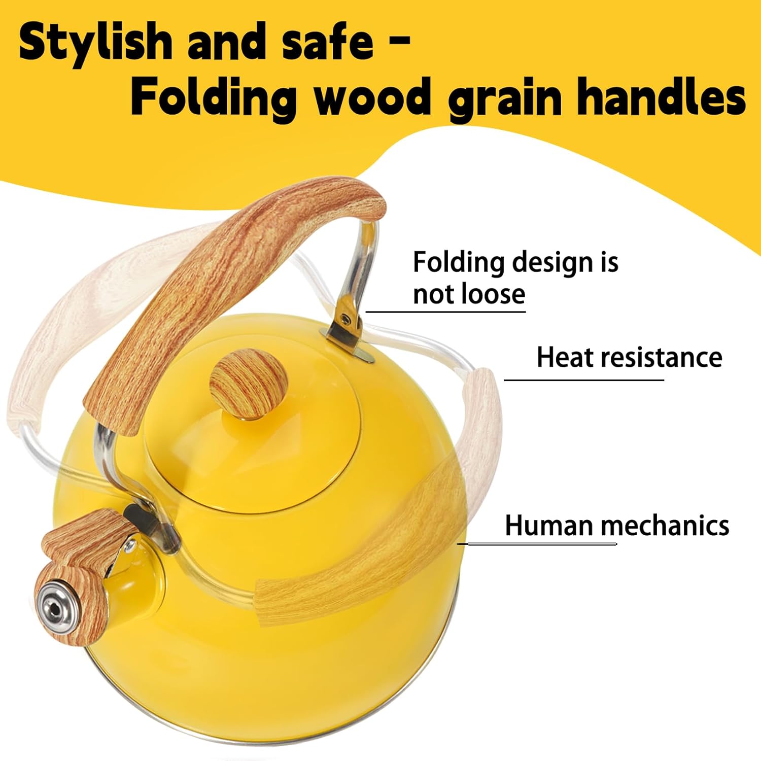 Foedo Whistling Tea kettle 26 Quart Effortlessly Heating Safe Durable