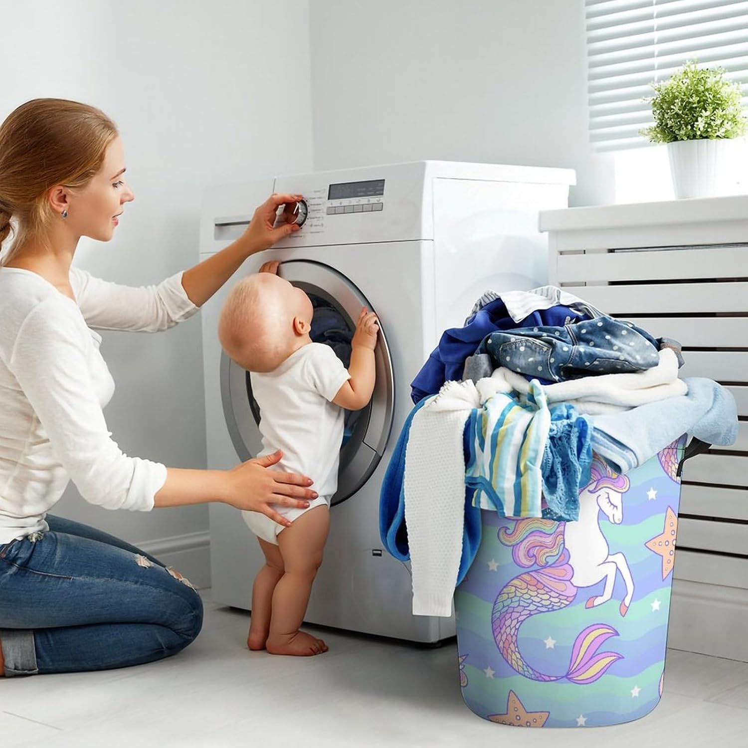 Seahorse Unicorn Starfish Laundry Basket