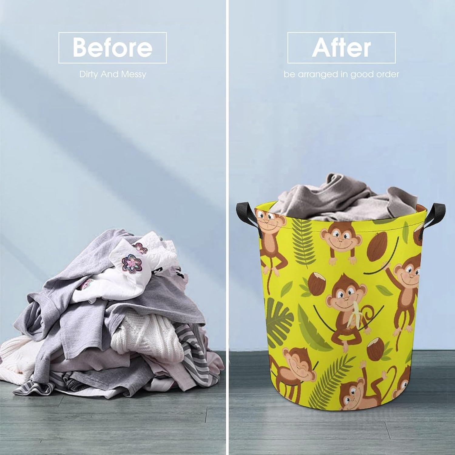 Chic Monkey Palm Tree Storage Basket Waterproof 173x138 Capacity