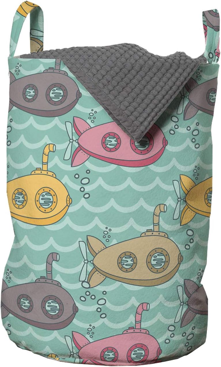 Vibrant Submarine Laundry Hamper with Drawstring Closure