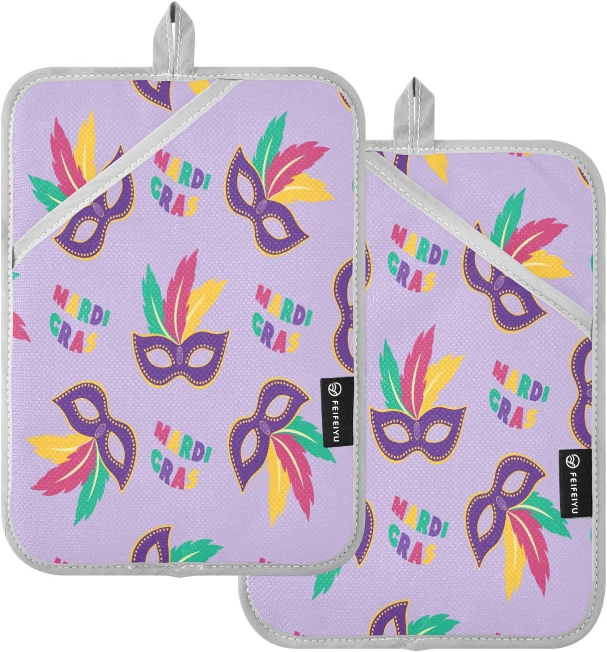 Mardi Gras Pot Holder Set 2-Piece