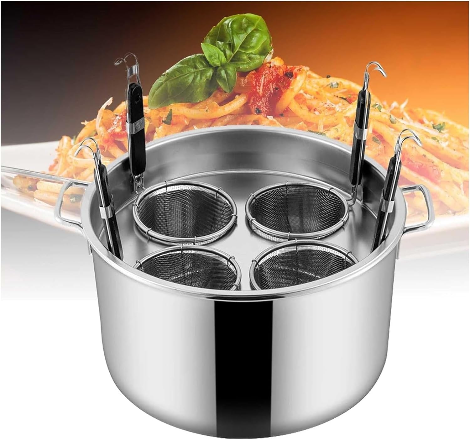 DAOUXIAOSP - Premium stainless steel pasta pot set with 4 strainer baskets