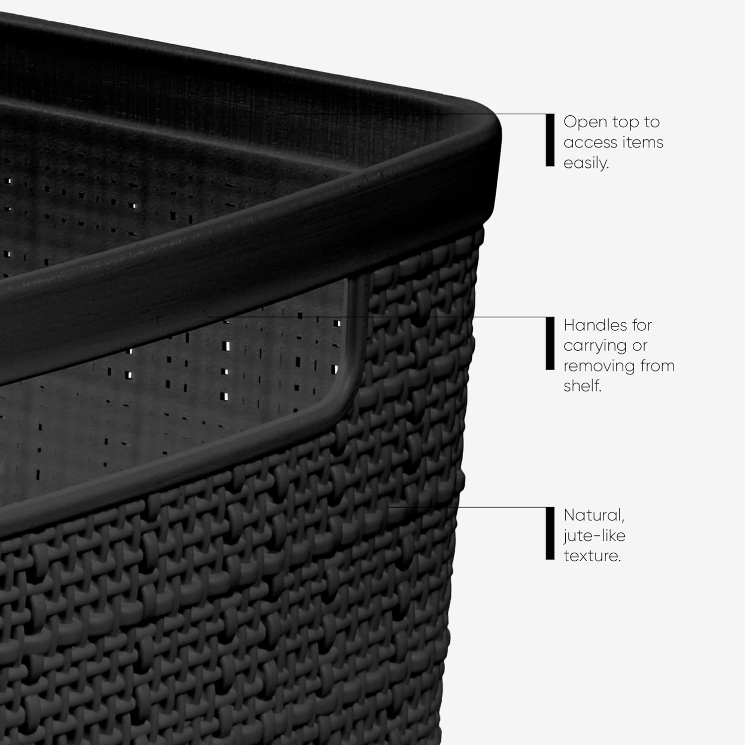 Curver Jute Plastic Cube Storage Organizer