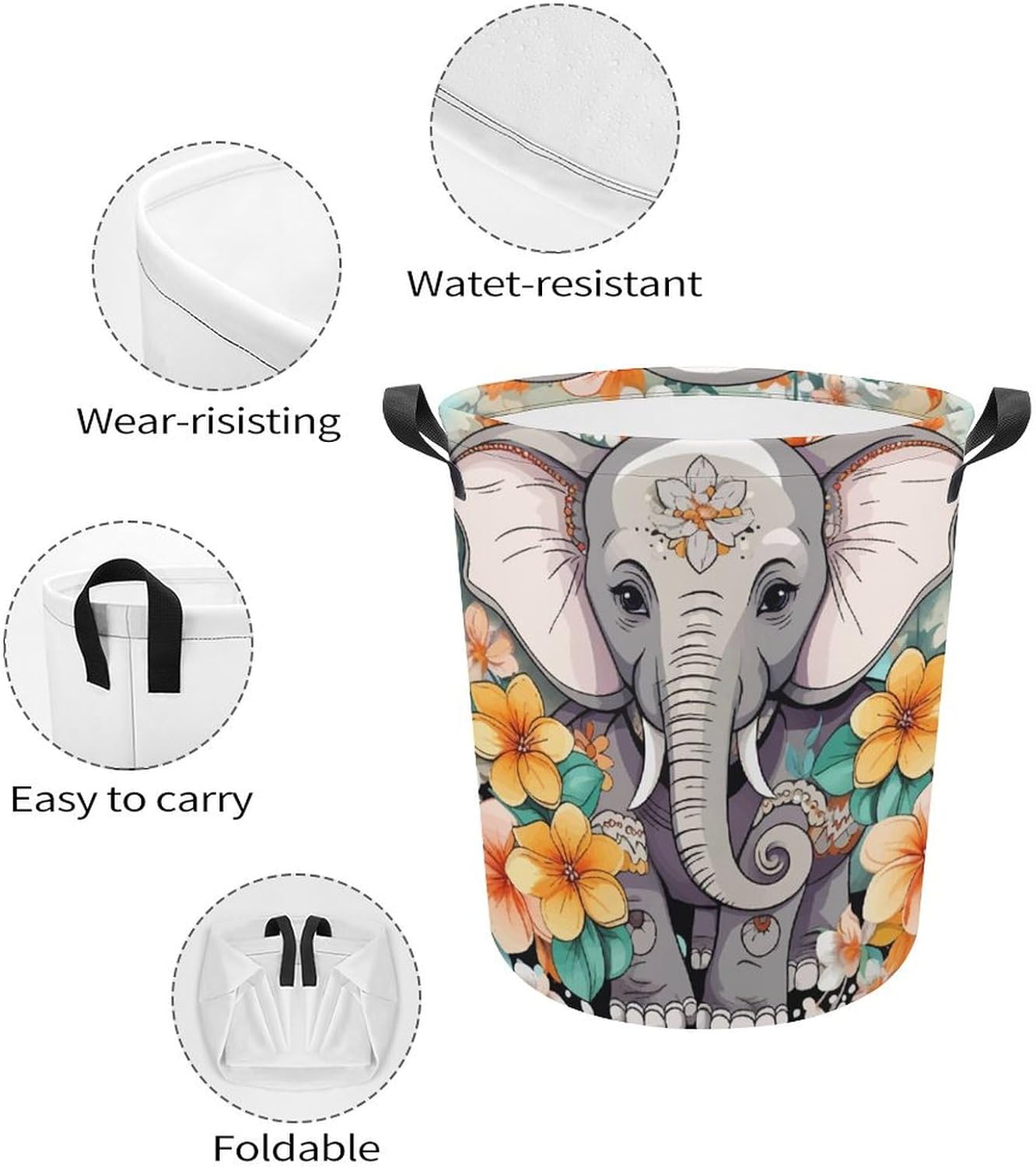 Cartoon Elephant Laundry Hamper