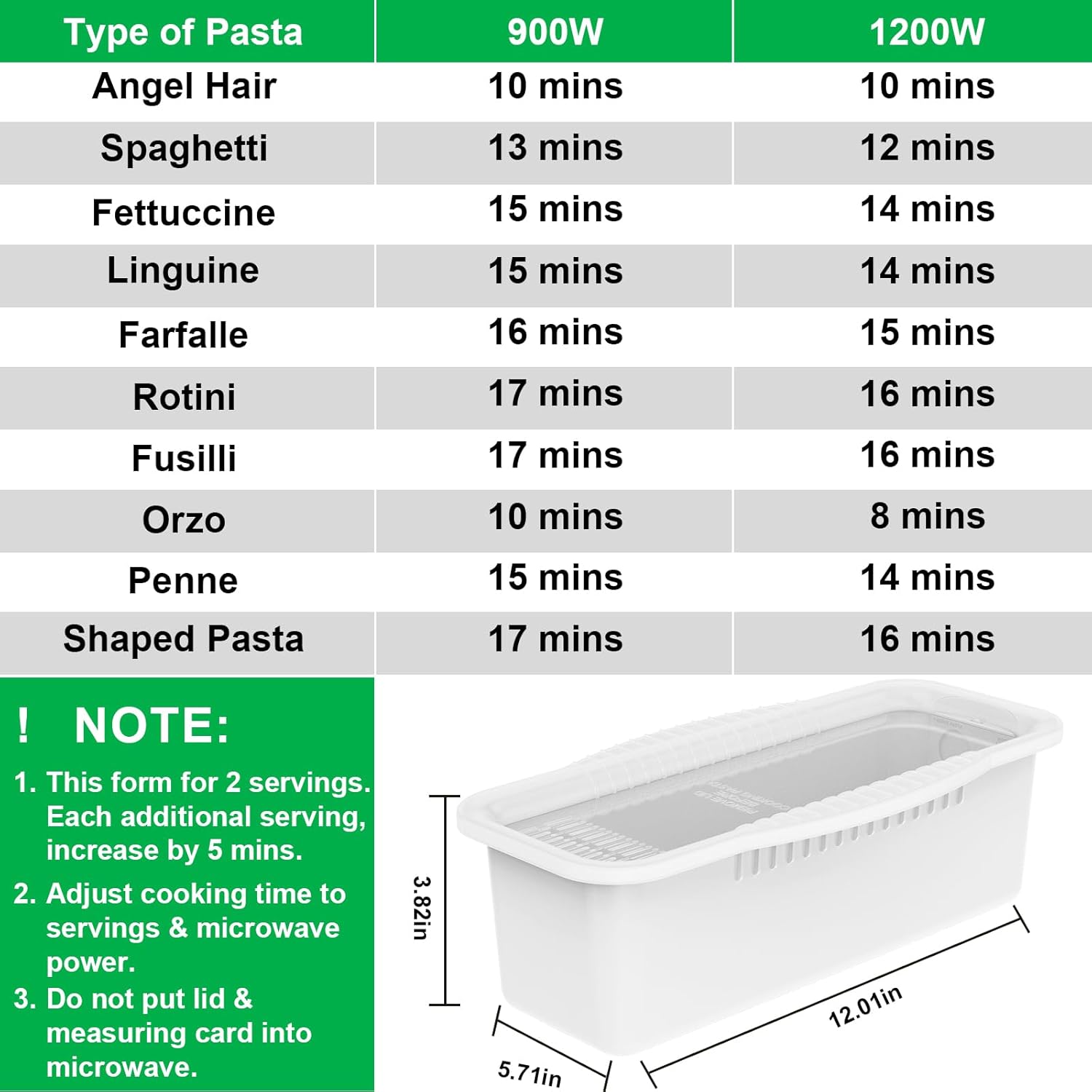 Potahouse Microwave Pasta Cooker with Strainer Lid