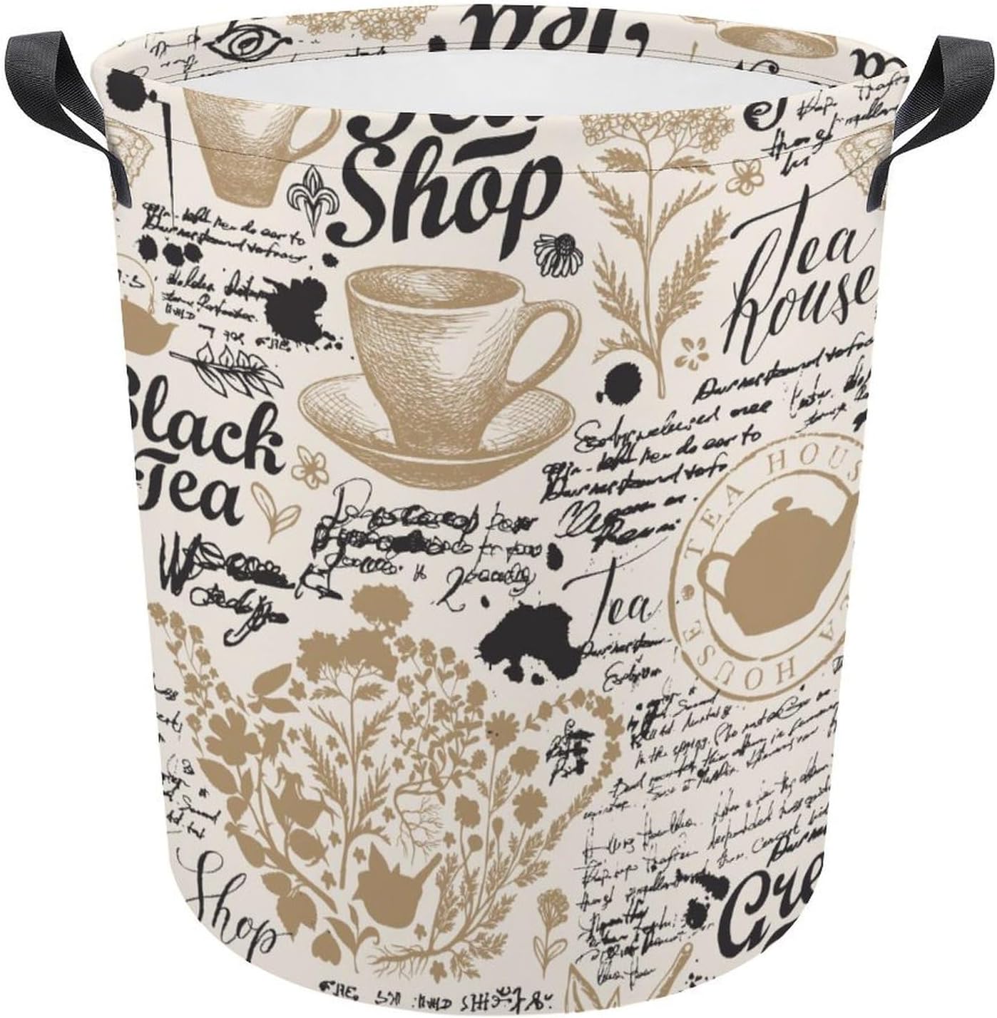 Elegant Tea-Themed Storage Hamper for Laundry Organization