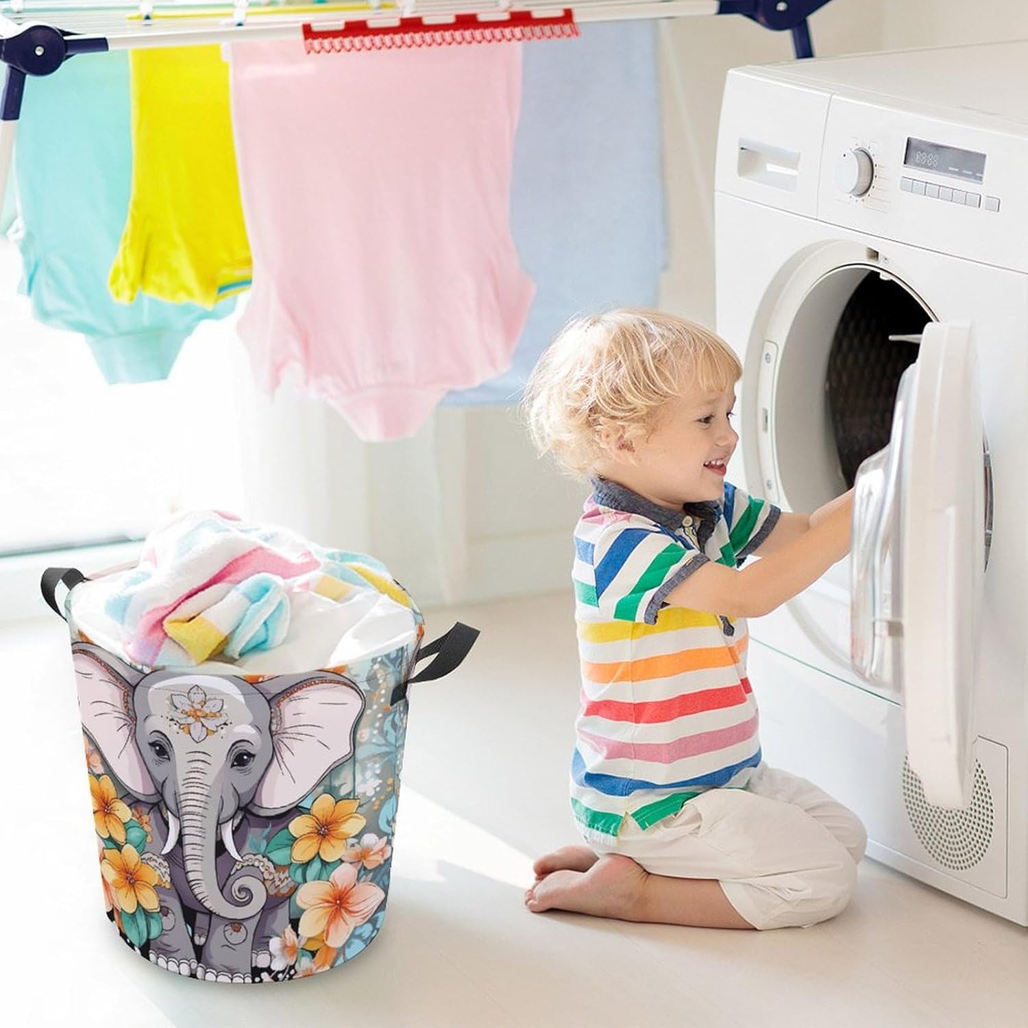Cartoon Elephant Laundry Hamper