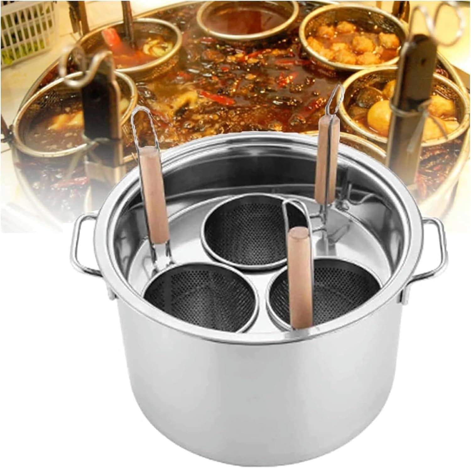 SVMYTEBGE 3 Hole Pasta Pot with Steamer Set