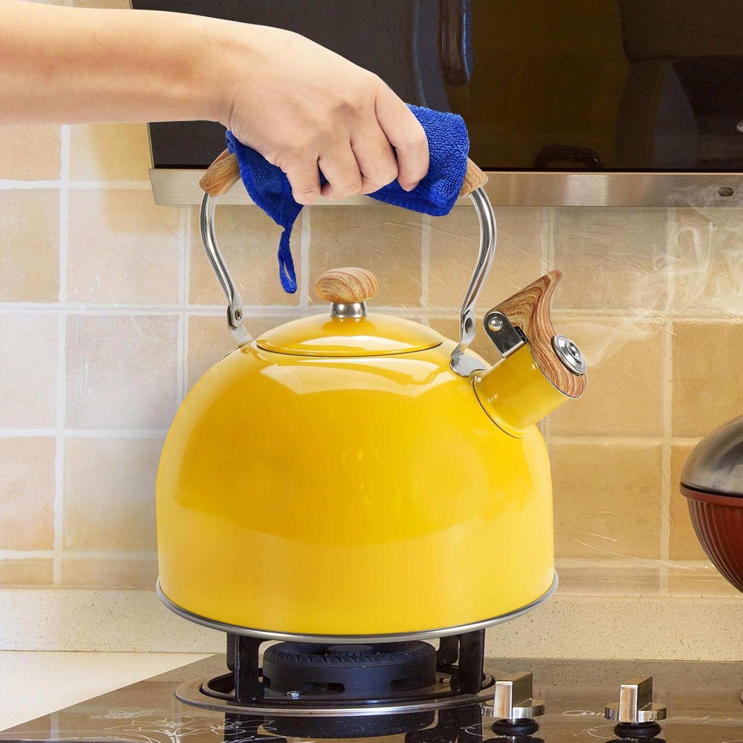 Foedo Whistling Tea kettle 26 Quart Effortlessly Heating Safe Durable