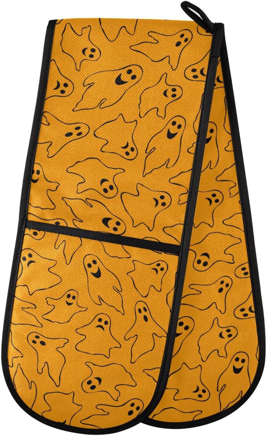 Thick Halloween Double Oven Mitts for Cooking Baking and BBQ