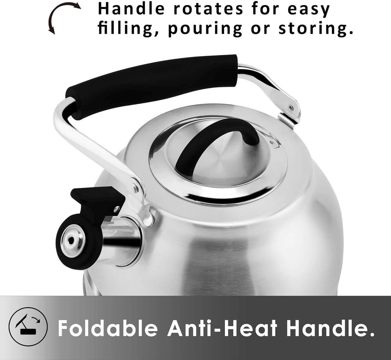 Rorence 3 Quart Stainless Steel Tea Kettle by Home Kitchen