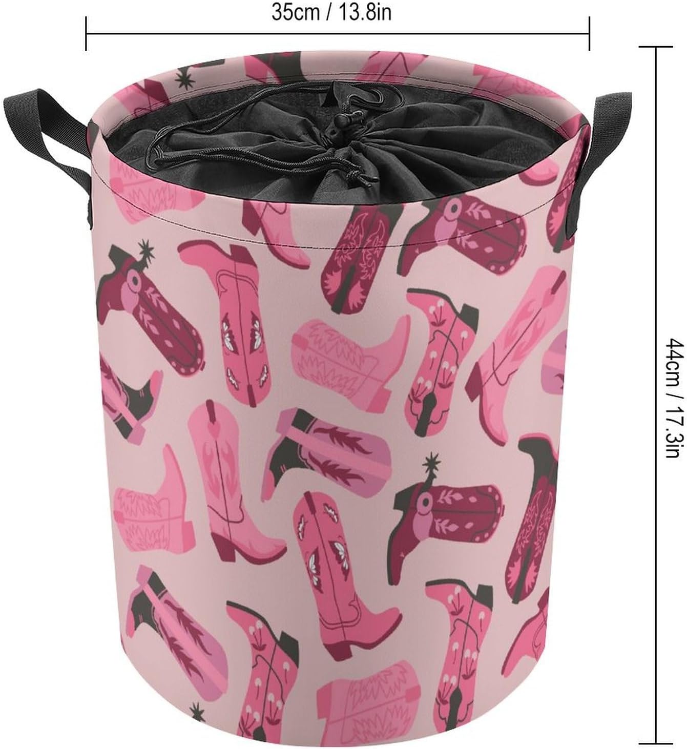 Trendy Pink Laundry Hamper with Drawstring Collapsible Design