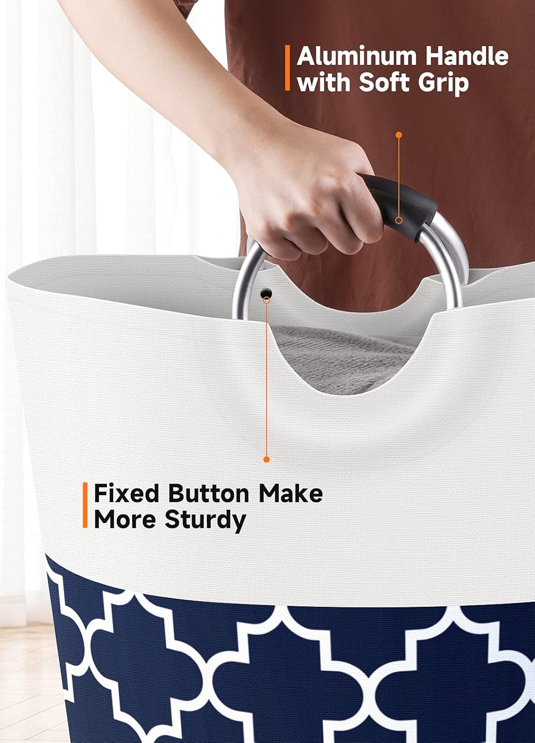 Fabspace Large Capacity Laundry Basket with Handles and Waterproof Lining