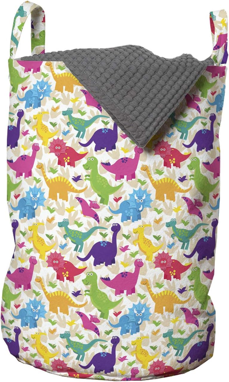 Ambesonne Dinosaur Laundry Tote Prehistoric Stays