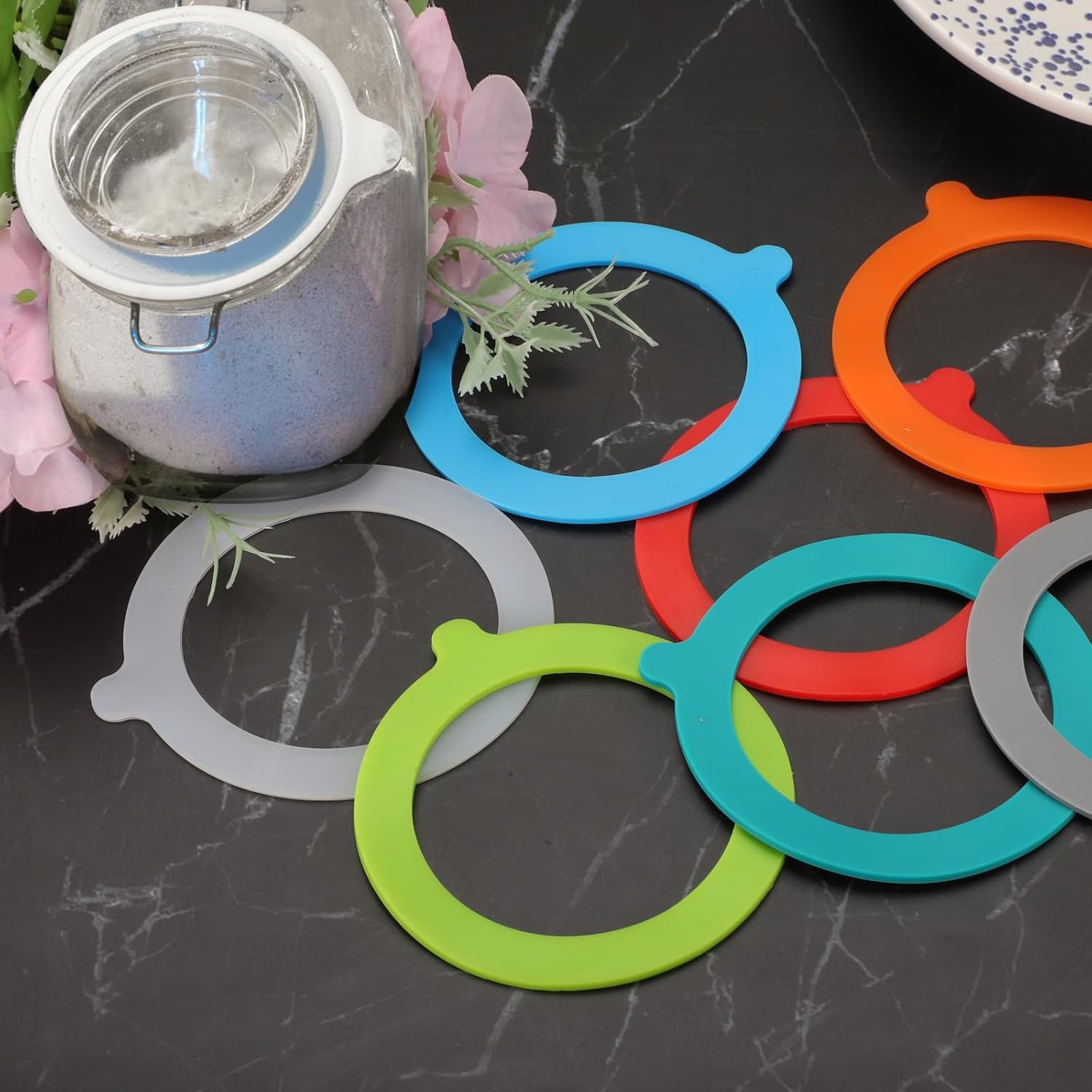 12-Pack Silicone Gasket Set for Glass Jars