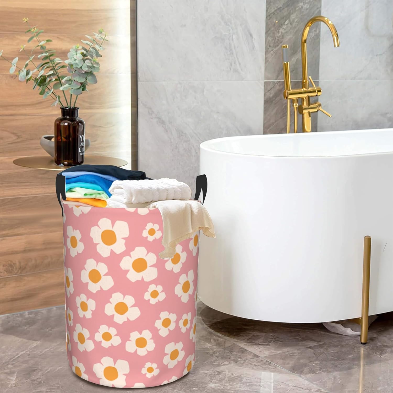 Large Retro Storage Bin Fits 16x20inch Collapsible Diary Floral Pattern
