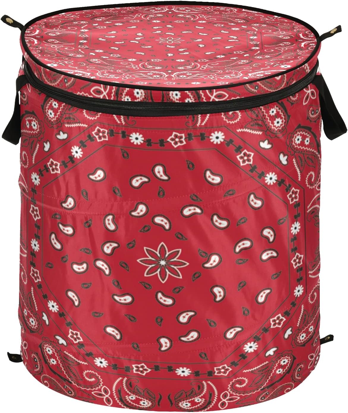 PoeticCity Red Bandana Laundry Hamper