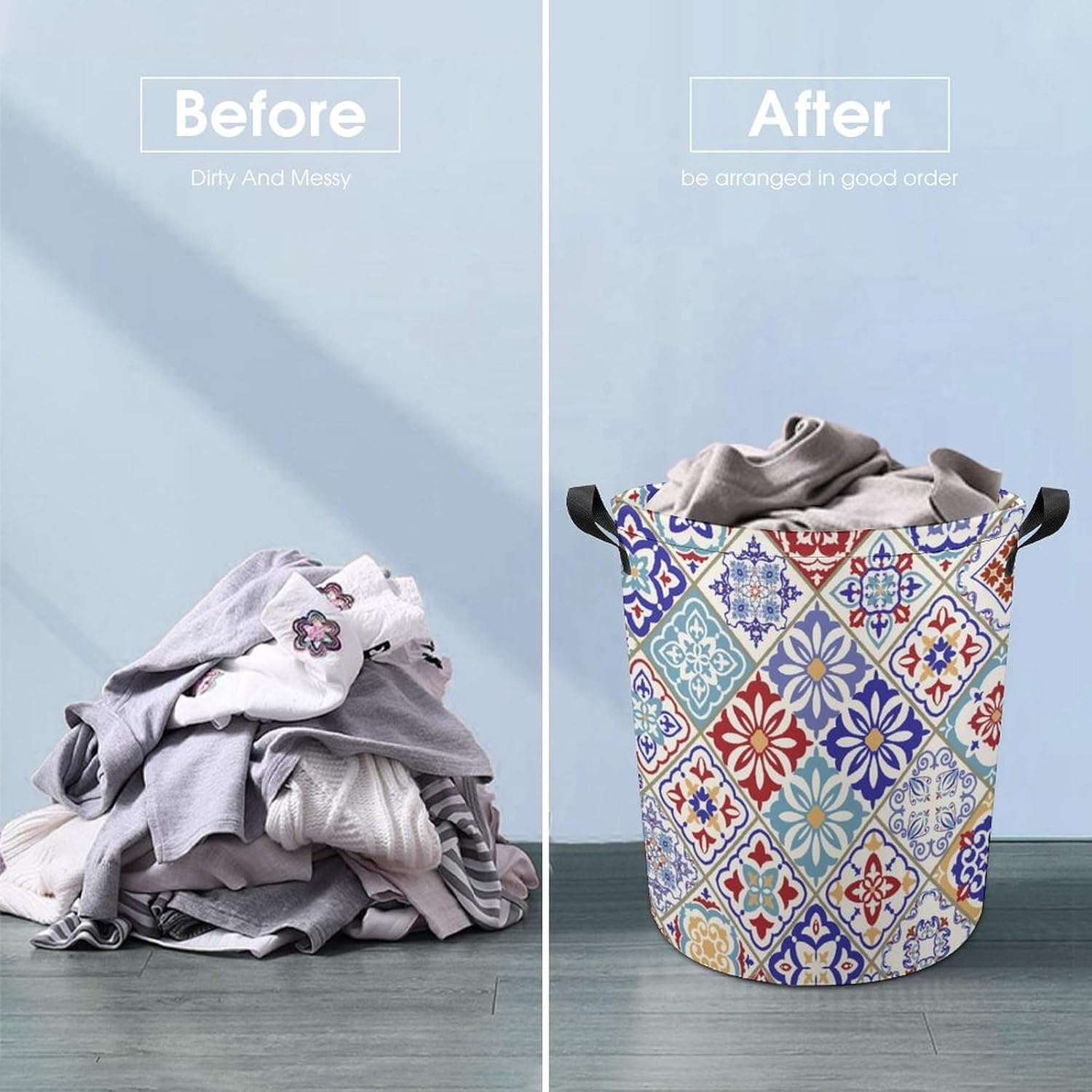 Colorful Patchwork Laundry Basket