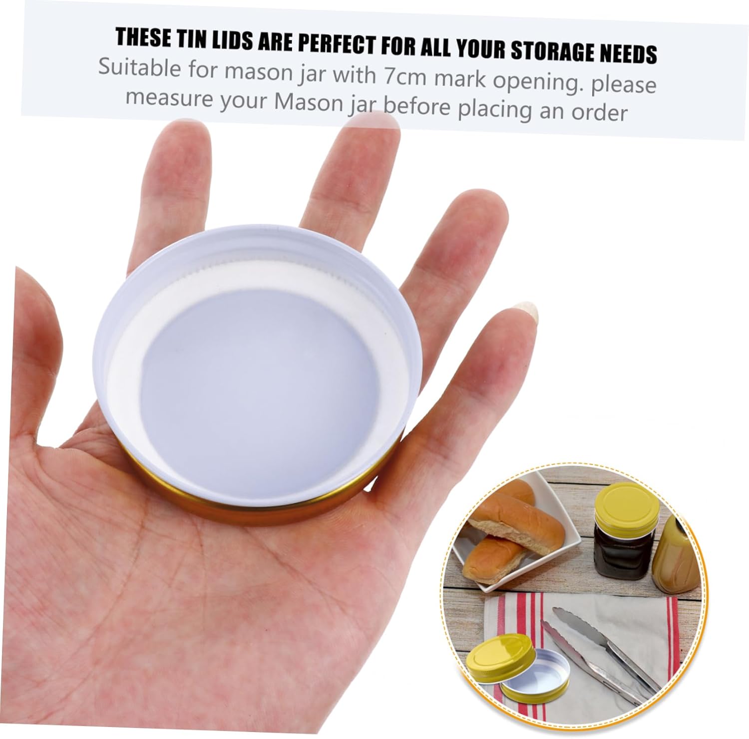 24-Piece Mason Jar Lids - Heat-Resistant Protective