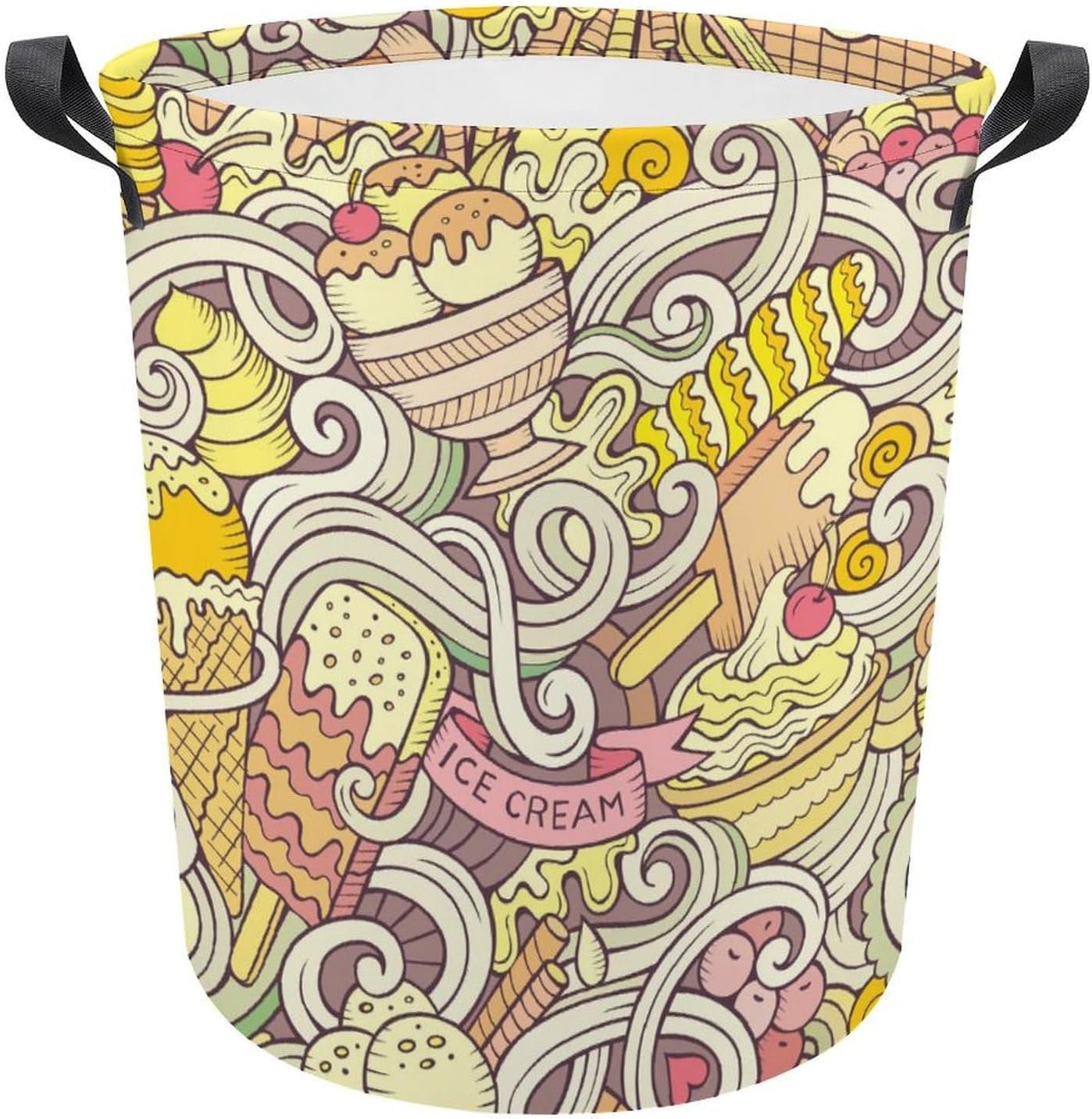 Cartoon Retro Ice Cream Summer Laundry Hamper