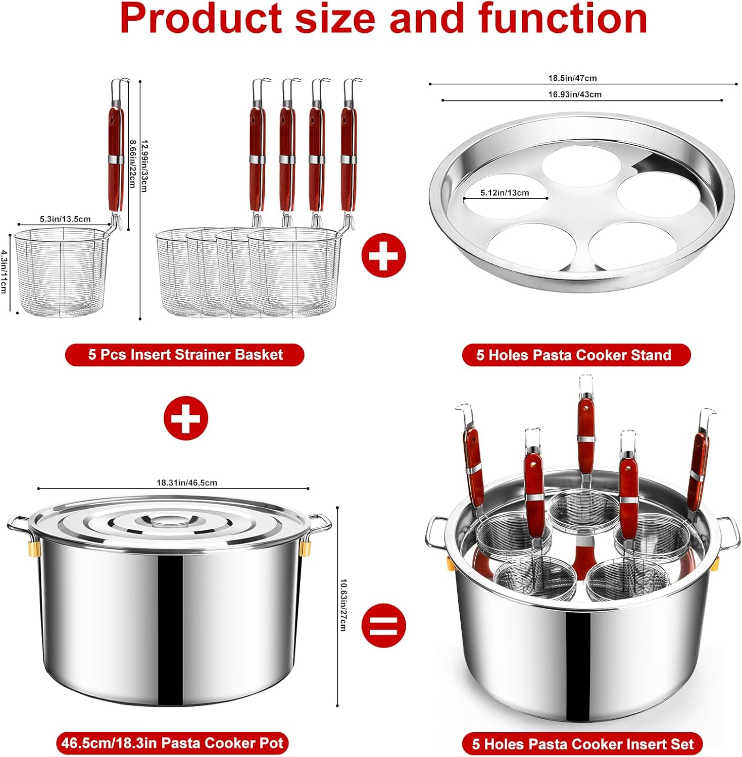 Pasta Cooker Set with Strainer Basket