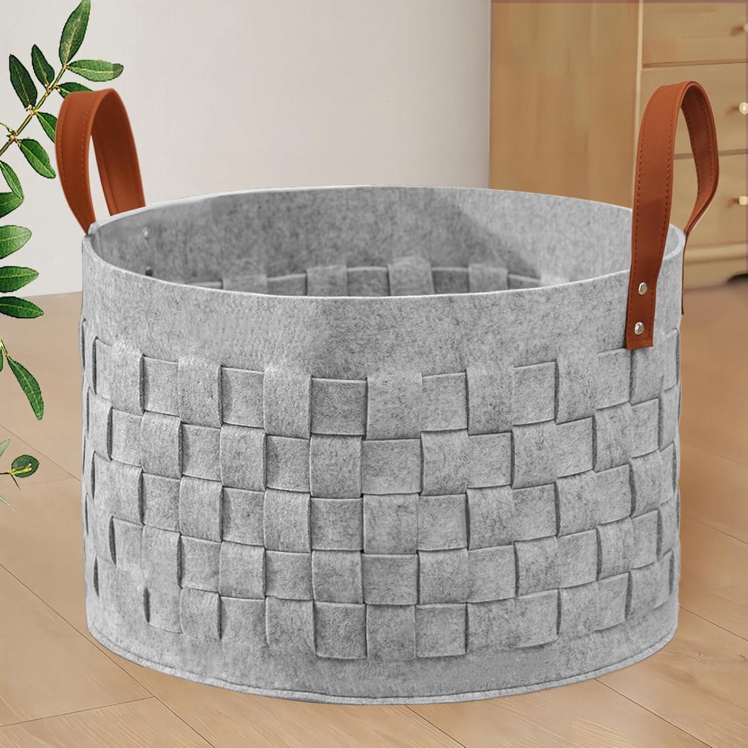 BOLDmonkey Soft Felt Storage Basket Durable Stylish for Home Use