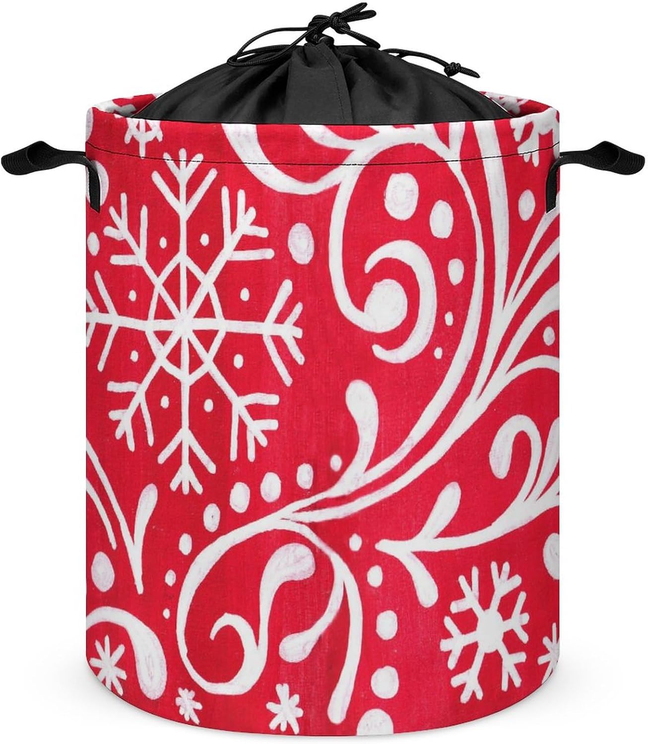 Christmas White Snowflakes Laundry Basket