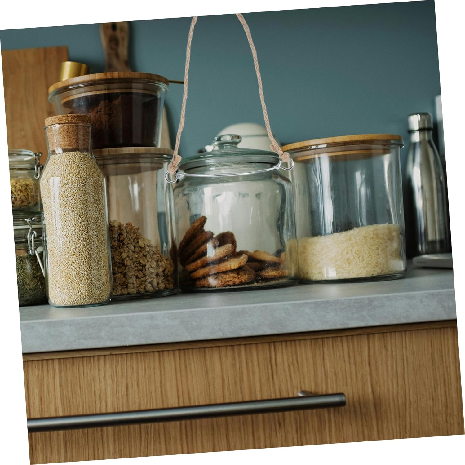 VOSAREA 5PCS Mason Jar Hangers with Rope Handle