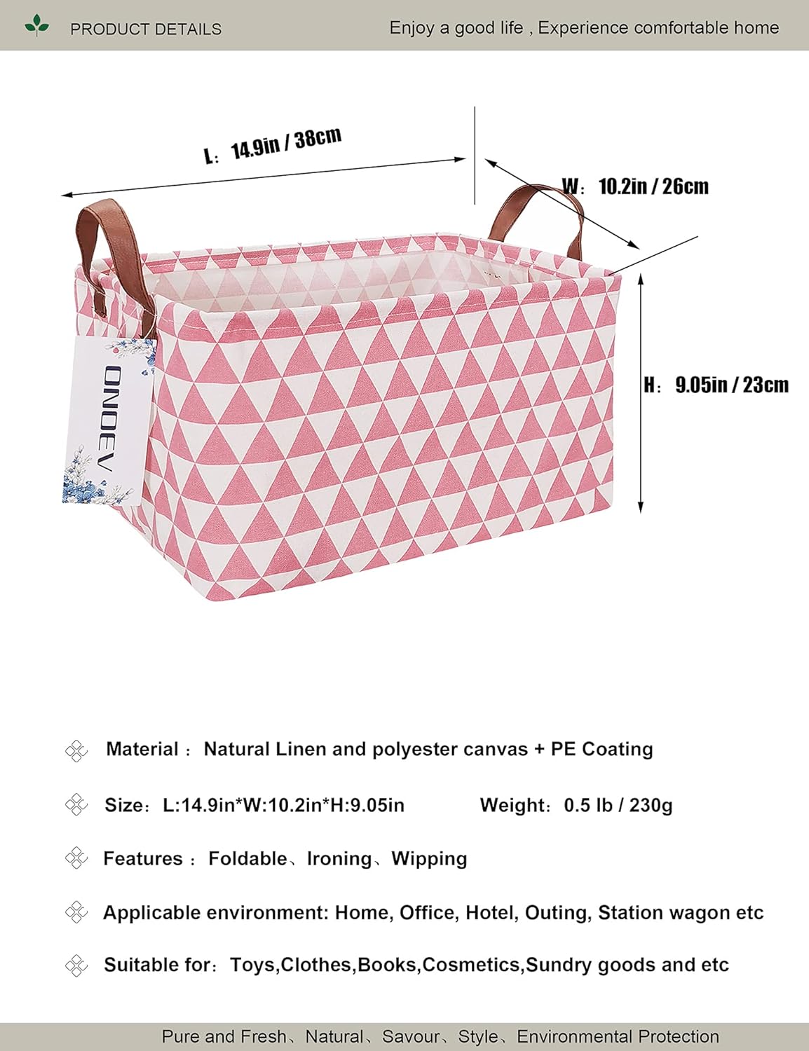 Rectangle Storage Basket Functional Stylish