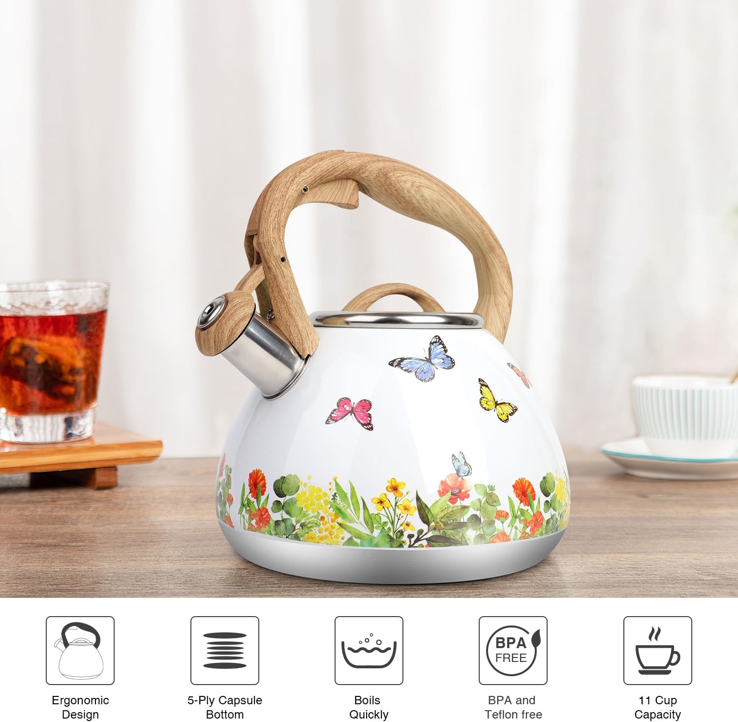 Toptier 27-Quart Tea Kettle with Whistle