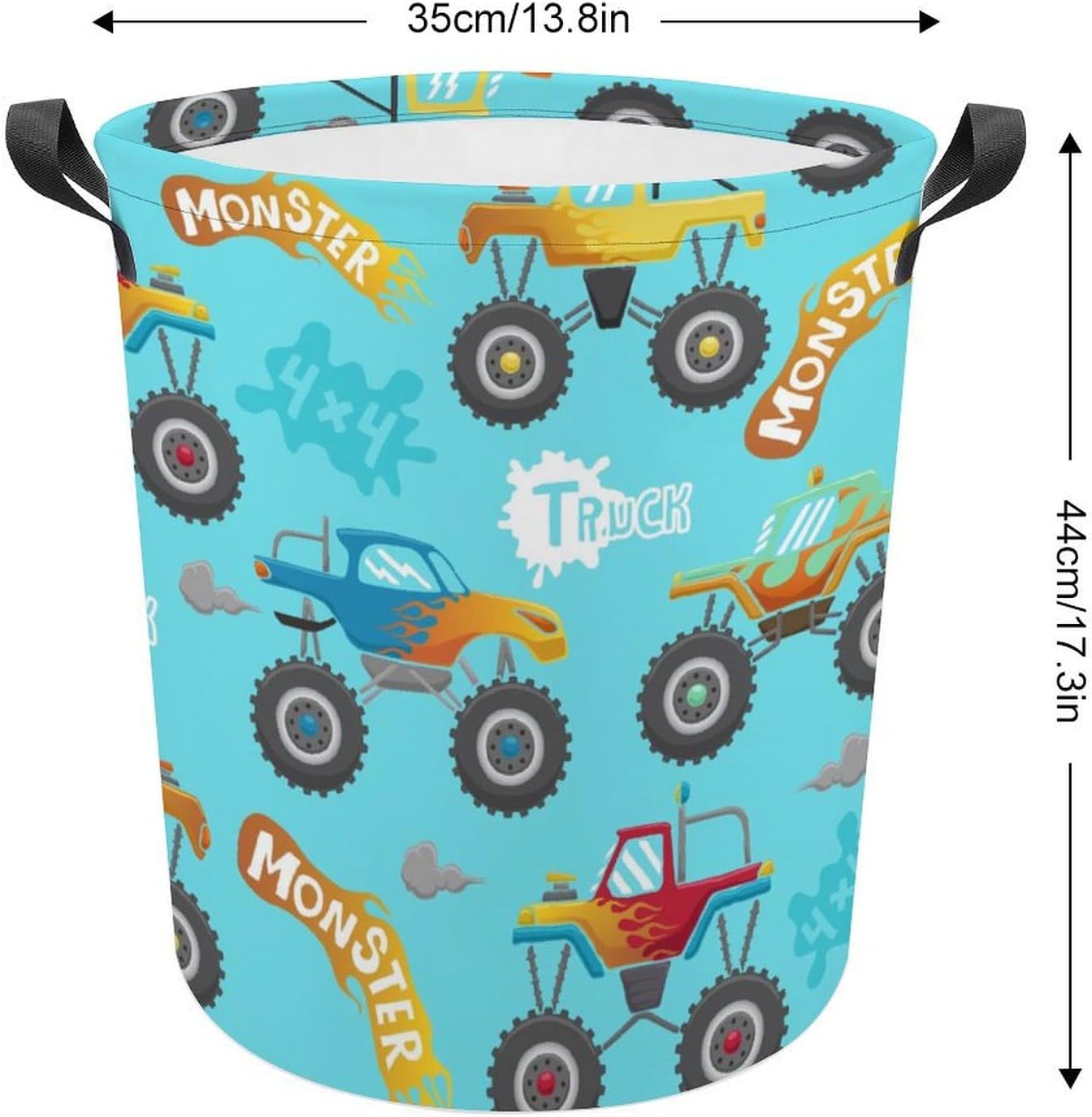 Monster Truck Cartoon Laundry Hamper