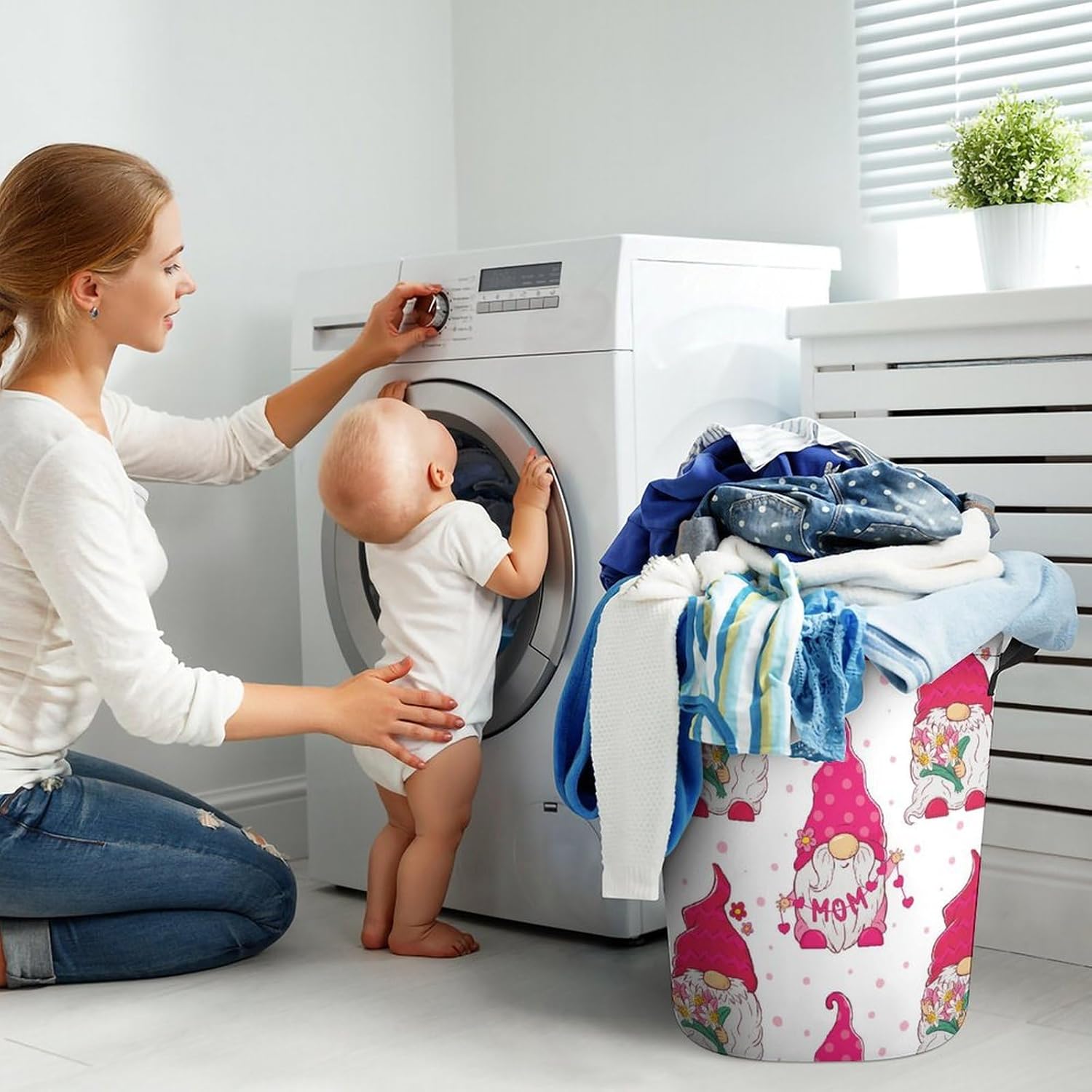 MEIKKO Collapsible Laundry Hamper for Family Storage