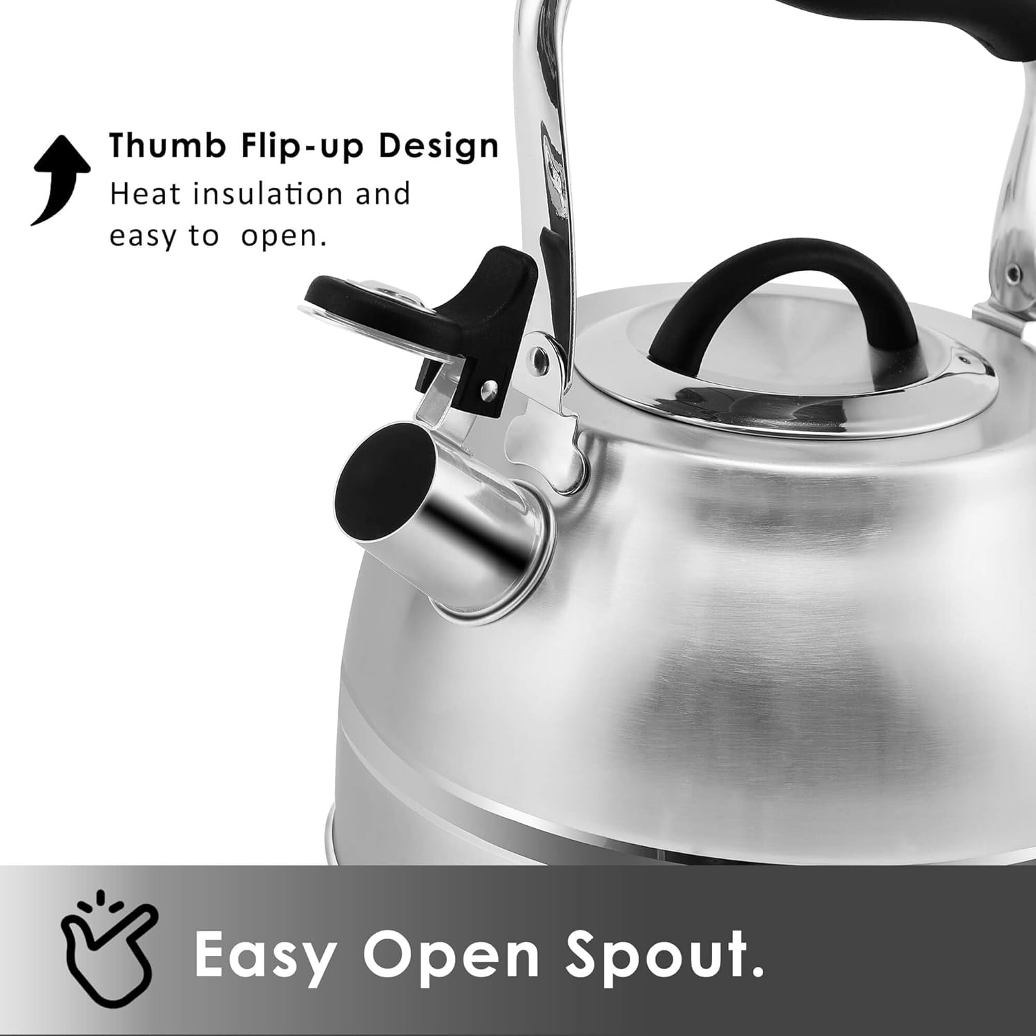 Rorence 3 Quart Stainless Steel Tea Kettle by Home Kitchen