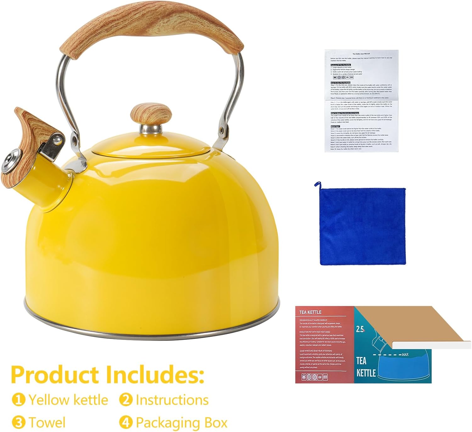 Foedo Whistling Tea kettle 26 Quart Effortlessly Heating Safe Durable