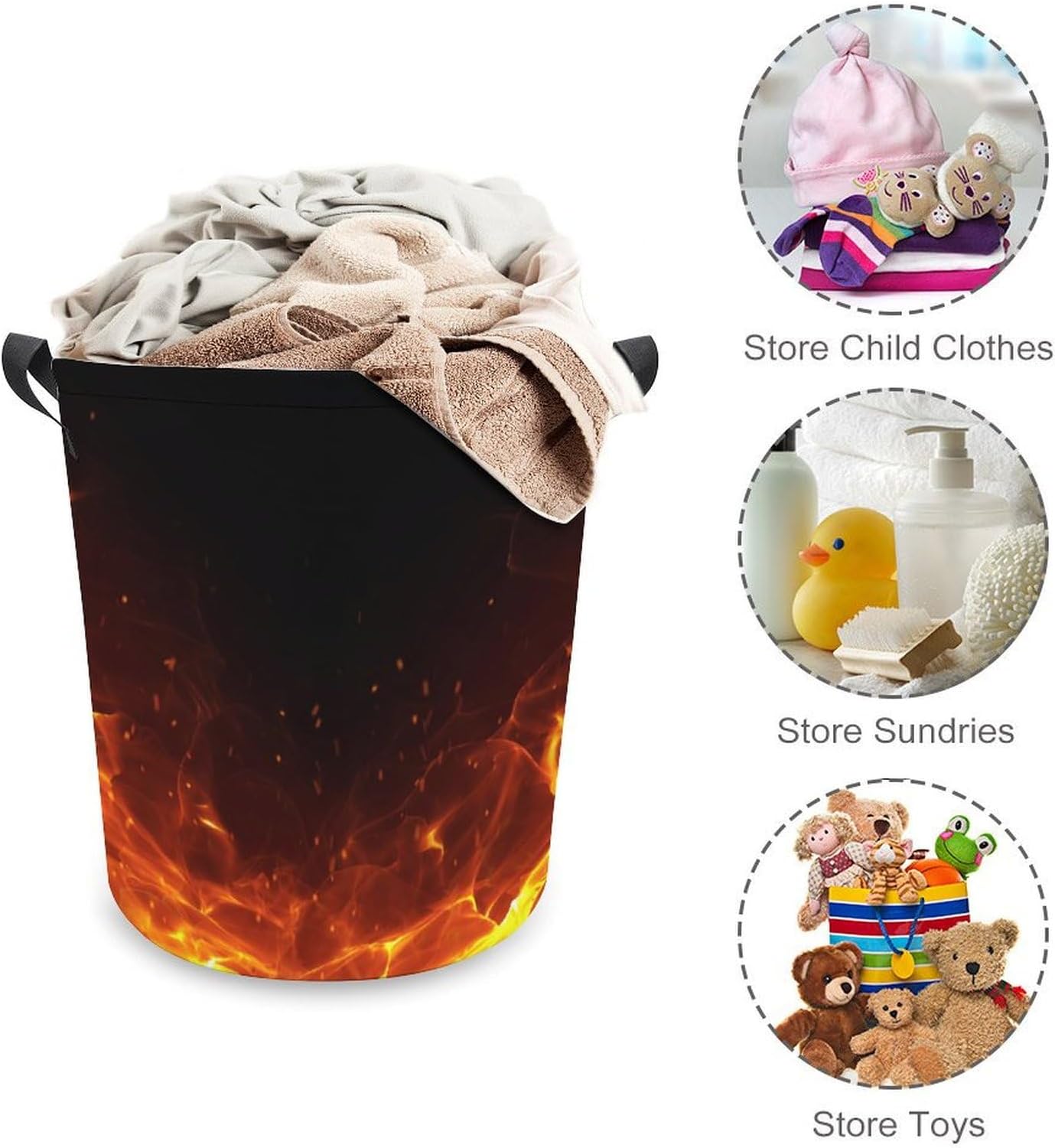 Meiko Flames Blazing Laundry Hamper
