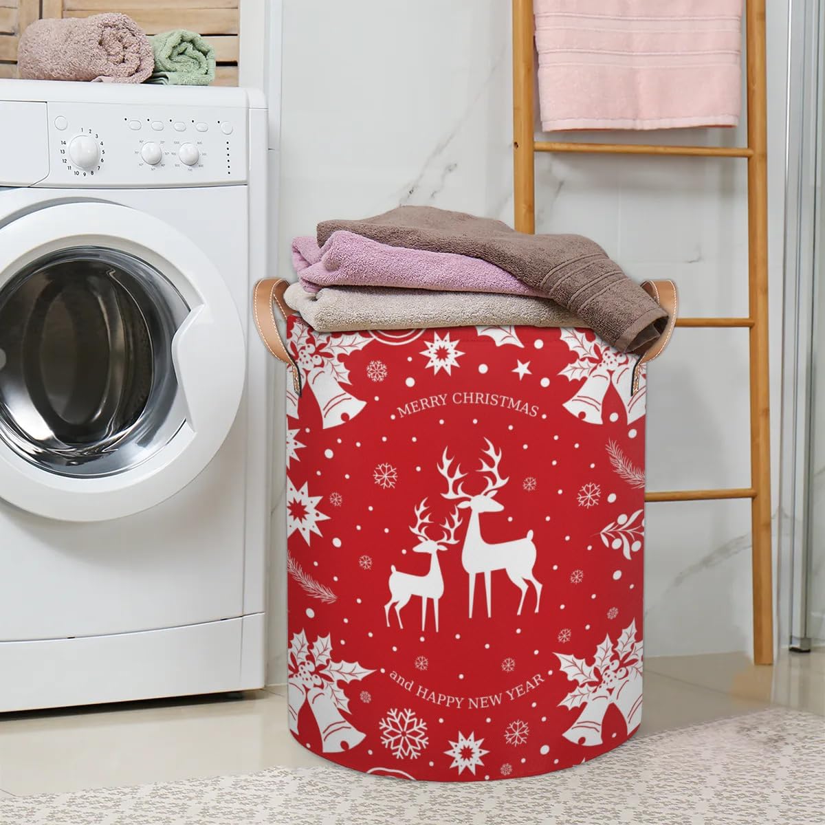 Heavy Duty Christmas Deer Collapsible Laundry Basket