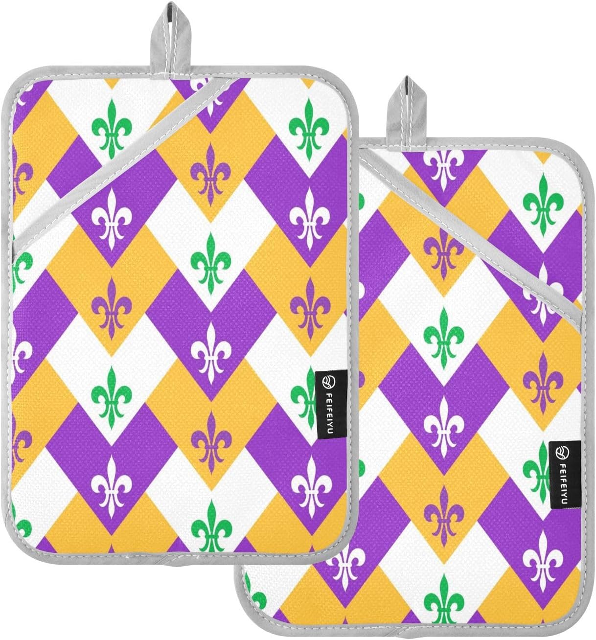 Mardi Gras Thermal Potholders Set