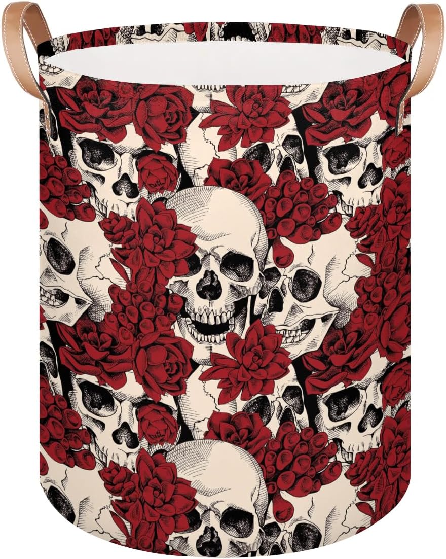 Gothic Sugar Skull Laundry Basket