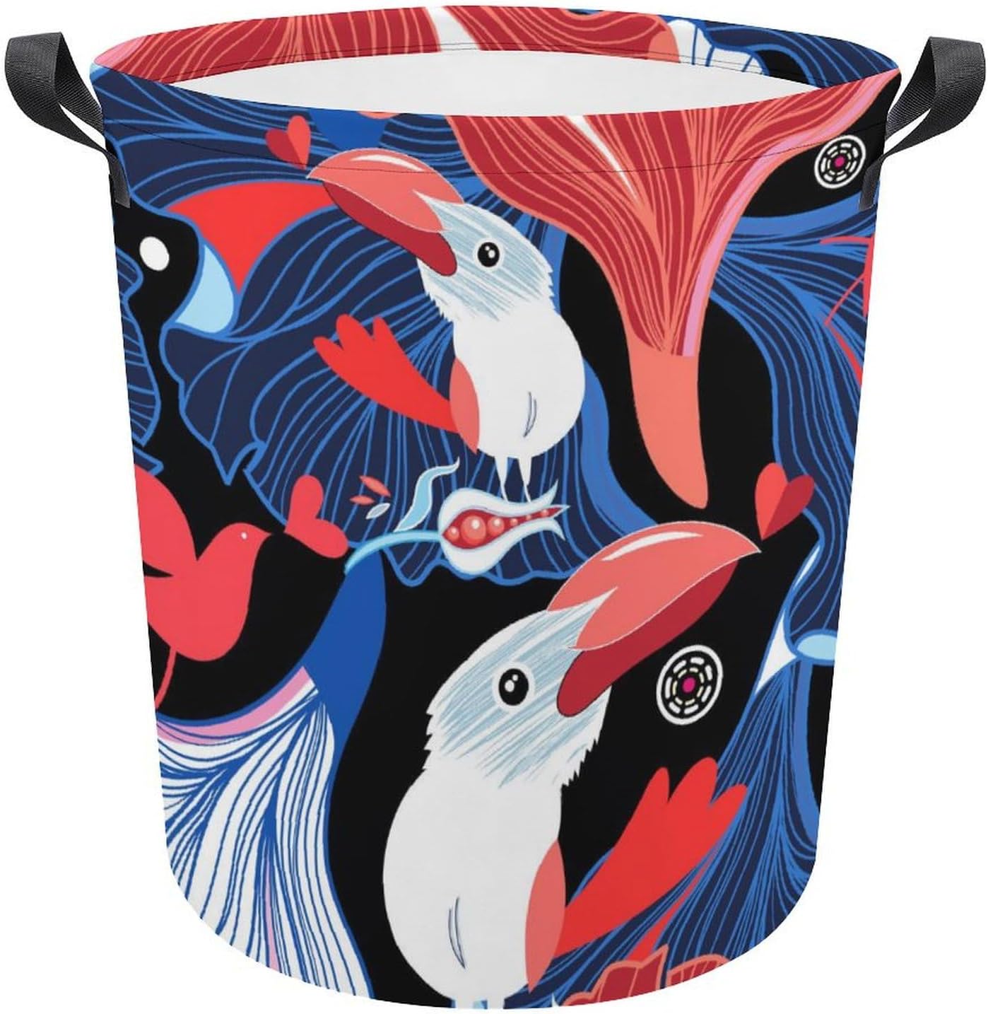 Valentines Day Love Birds Abstract Laundry Hamper
