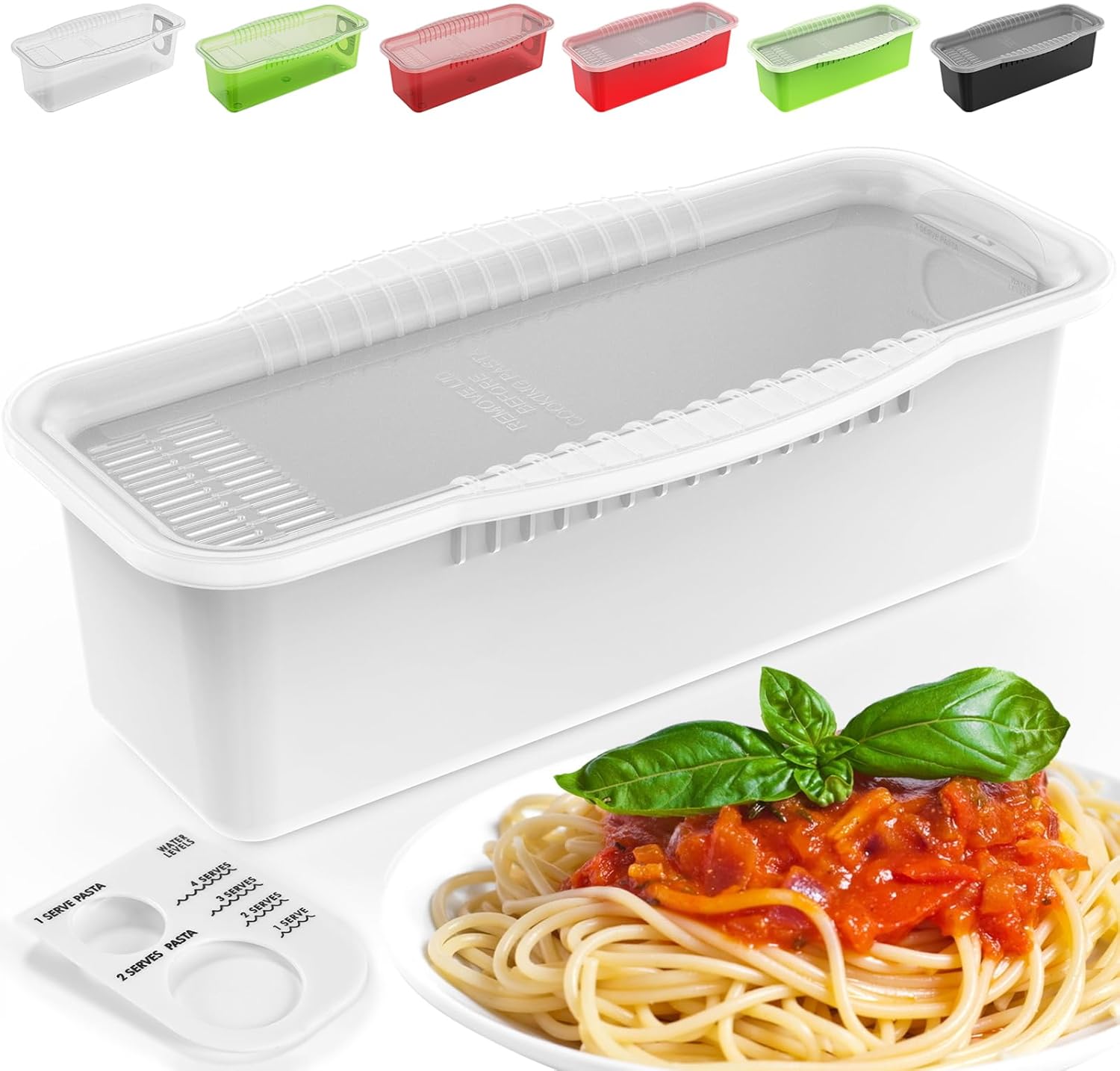 Potahouse Microwave Pasta Cooker with Strainer Lid