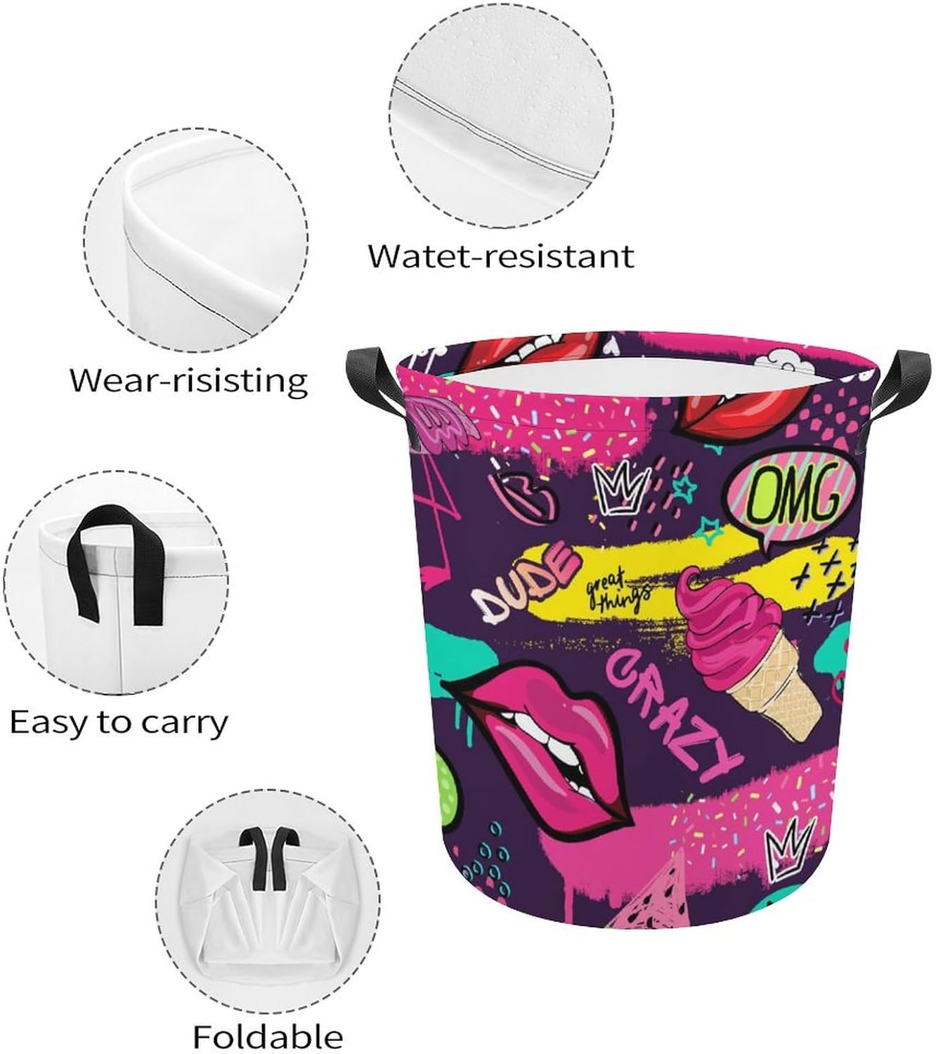 Cool Lips Ice Cream Laundry Hamper - Easy Storage Solution