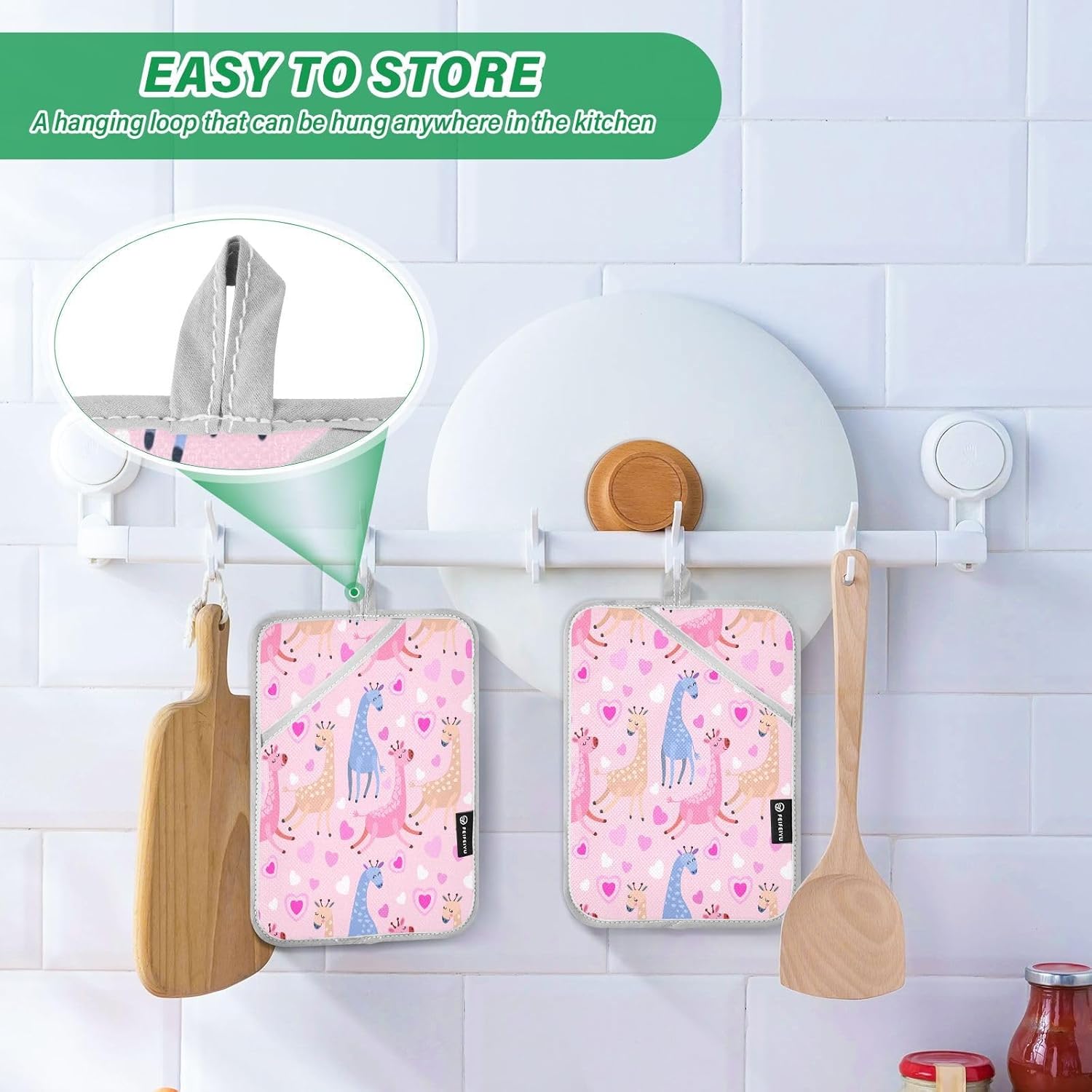 Cute Giraffe Pot Holder Set