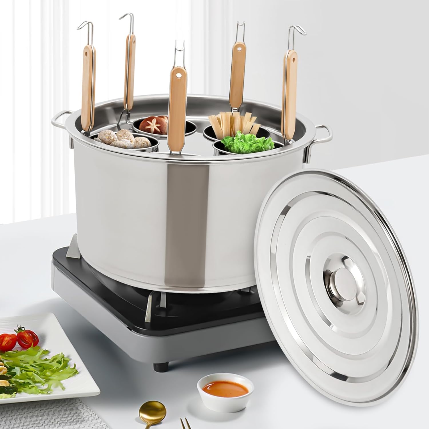 5 Holes Stainless Steel Commercial Pasta Pot
