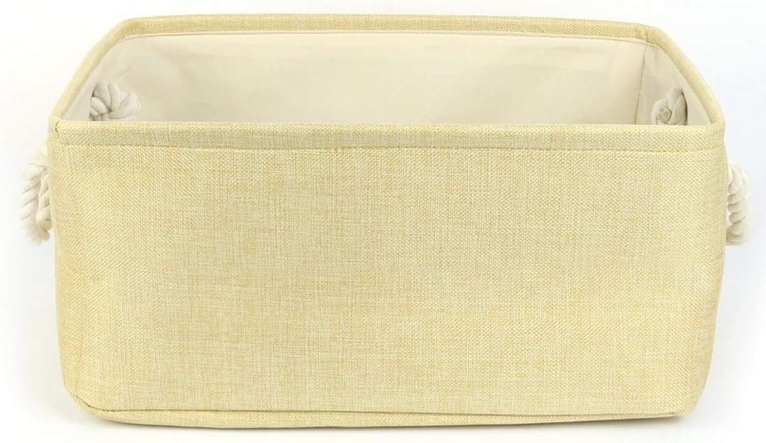 Eco-Friendly Space-Saving Collapsible Fabric Storage Basket Beige