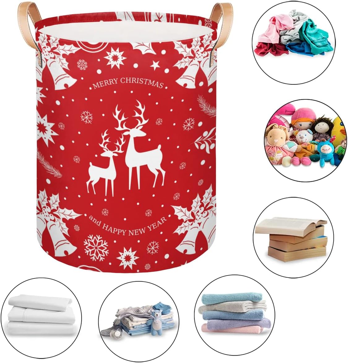 Heavy Duty Christmas Deer Collapsible Laundry Basket