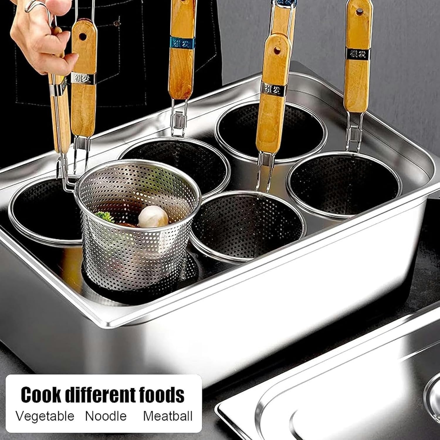 UNbit 6-Piece Stainless Steel Pasta Cooker Set with 6-Pasta Dishes