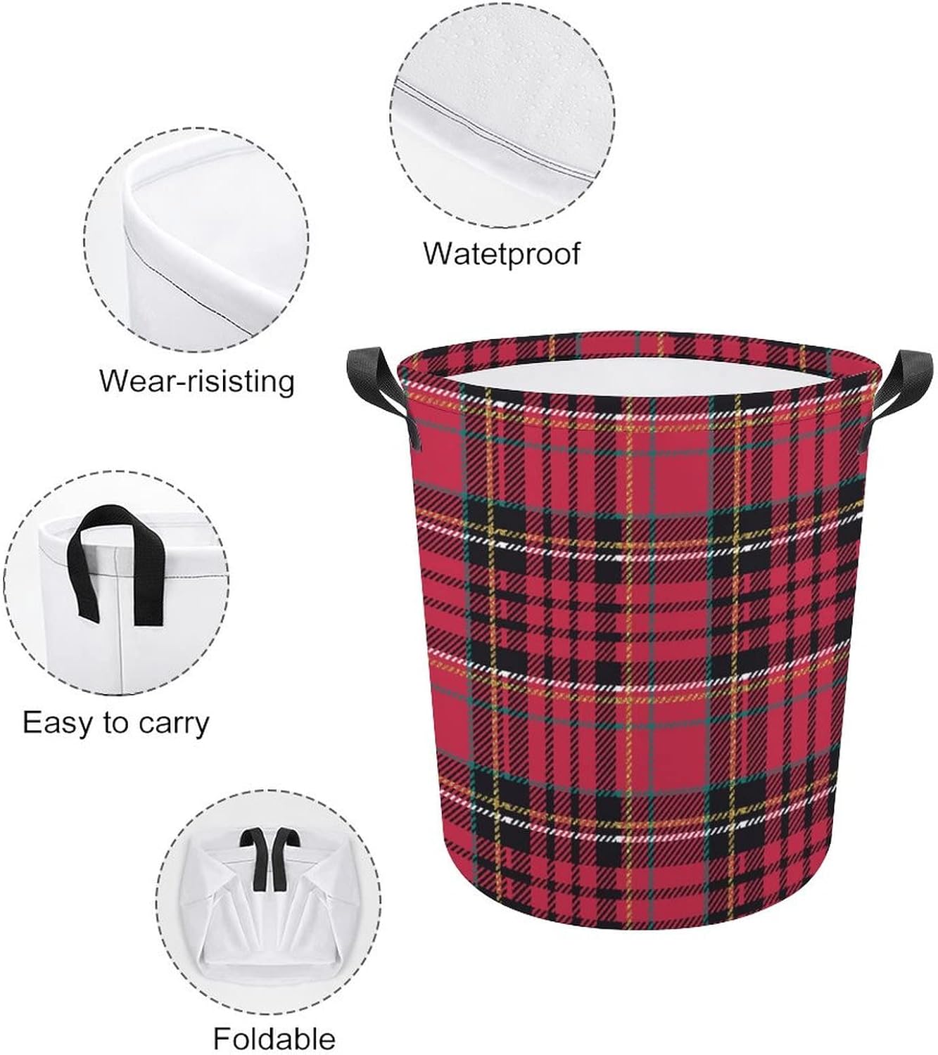 MEIKKO Christmas Plaid Storage Hamper